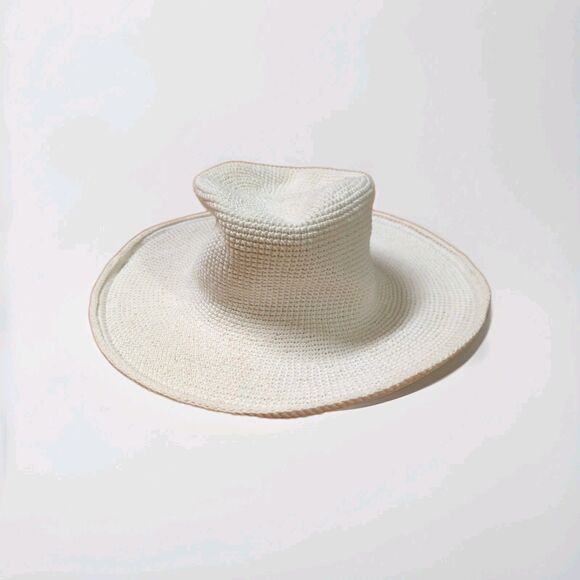 Wooden Ships Sun Hat Beige Cotton Floppy Summer Beach Coastal - Picture 1 of 6